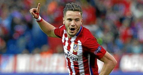 Saúl celebra su gol al Bayern Múnich. Saúl celebra su gol al Bayern Múnich.