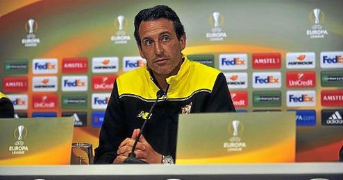Unai Emery, en rueda de prensa. Unai Emery, en rueda de prensa.