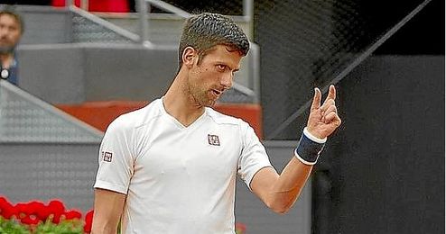 Djokovic durante un entrenamiento en la Caja Mágica. Djokovic durante un entrenamiento en la Caja Mágica.