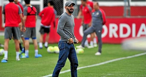 Monchi, en la ciudad deportiva sevillista. Monchi, en la ciudad deportiva sevillista.