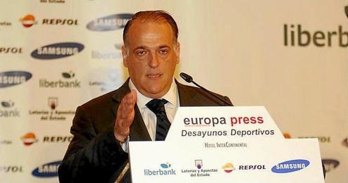 Javier Tebas en el desayuno organizado por Europa Press. Javier Tebas en el desayuno organizado por Europa Press.
