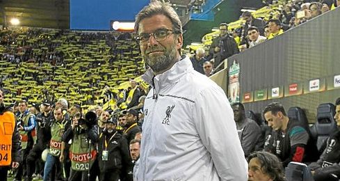 Klopp, en la eliminatoria contra el Villarreal. Klopp, en la eliminatoria contra el Villarreal.