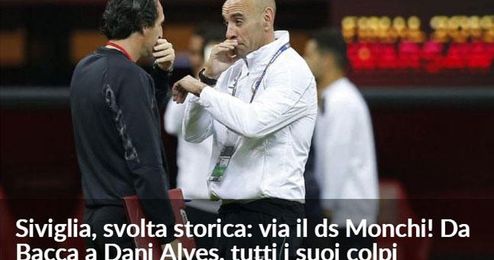 Así reflejan en Italia el adiós de Monchi. Así reflejan en Italia el adiós de Monchi.