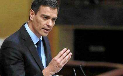 Sánchez, en un acto. Sánchez, en un acto.