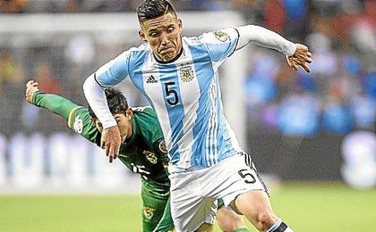 Kranevitter, en un partido con Argentina en la Copa América Centenario. Kranevitter, en un partido con Argentina en la Copa América Centenario.