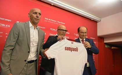 Sampaoli, en su presentación oficial. Sampaoli, en su presentación oficial.