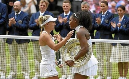 Angelique Kerber y Serena Williams, actuales número dos y número uno del tenis femenino mundial, respectivamente. Angelique Kerber y Serena Williams, actuales número dos y número uno del tenis femenino mundial, respectivamente.