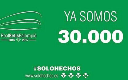 El Betis supera los 30.000 socios El Betis supera los 30.000 socios