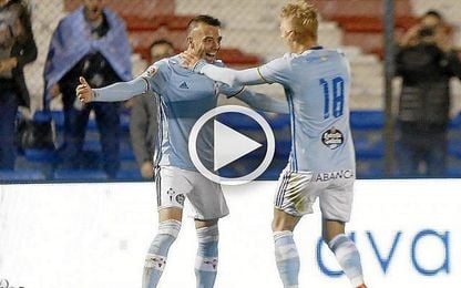 Aspas pone la nota de color en un derbi gris Aspas pone la nota de color en un derbi gris