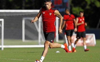 Joaquín Correa entrenándose a las órdenes de su compatriota Sampaoli. Joaquín Correa entrenándose a las órdenes de su compatriota Sampaoli.