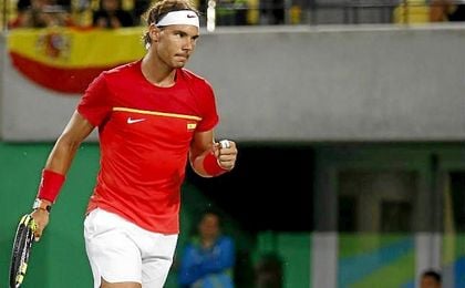 Nadal celebra la victoria. Nadal celebra la victoria.