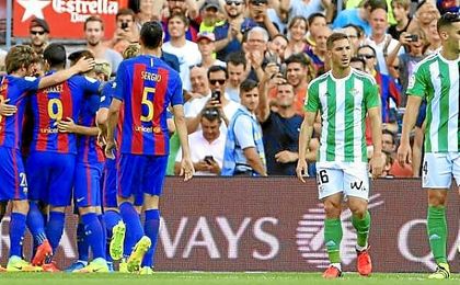 Cejudo, tras un gol del Barcelona. Cejudo, tras un gol del Barcelona.