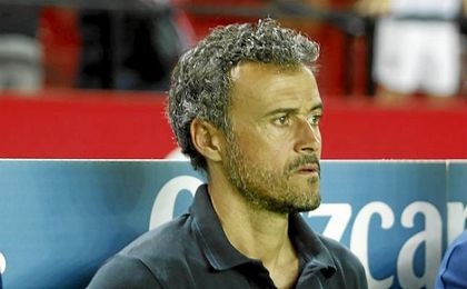 Luis Enrique durante la ida de la Supercopa. Luis Enrique durante la ida de la Supercopa.
