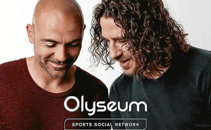 Carles Puyol e Iván de la Peña en la campaña publicitaria de Olyseum Carles Puyol e Iván de la Peña en la campaña publicitaria de Olyseum