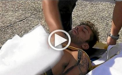 Iannone fue trasladado en helicóptero. Iannone fue trasladado en helicóptero.