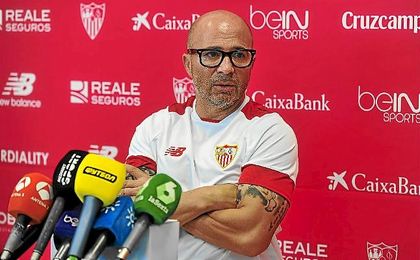 Jorge Sampaoli, en sala de prensa. Jorge Sampaoli, en sala de prensa.