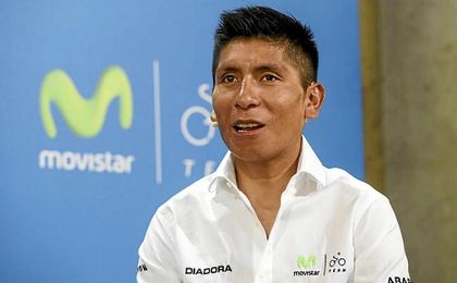 Nairo Quintana durante el acto de Telefónica. Nairo Quintana durante el acto de Telefónica.