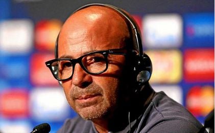 Jorge Sampaoli en rueda de prensa. Jorge Sampaoli en rueda de prensa.