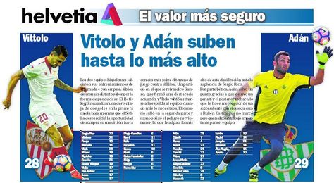 Vitolo y Adán suben hasta lo más alto Vitolo y Adán suben hasta lo más alto