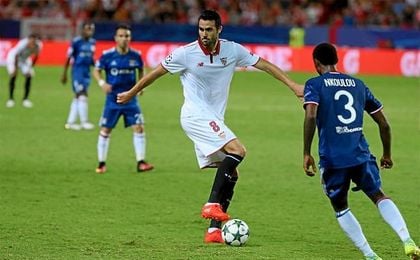 Vicente Iborra, en el partido de ayer ante el Olympique de Lyon. Vicente Iborra, en el partido de ayer ante el Olympique de Lyon.