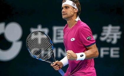 David Ferrer celebra la victoria que le da acceso a las semifinales del Abierto de China. David Ferrer celebra la victoria que le da acceso a las semifinales del Abierto de China.