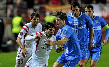 El Sevilla, frente al Rijeka en Europa League. El Sevilla, frente al Rijeka en Europa League.