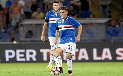 Lucas Torreira, durante un partido con la elástica de la Sampdoria. Lucas Torreira, durante un partido con la elástica de la Sampdoria.