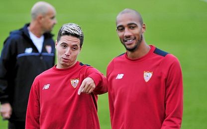 N´Zonzi, como Nasri, es feliz en Nervión. N´Zonzi, como Nasri, es feliz en Nervión.