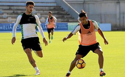 En la imagen, Piccini y Nahuel durante la sesión de hoy. En la imagen, Piccini y Nahuel durante la sesión de hoy.