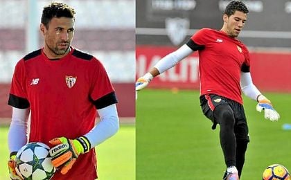 Salvatore Sirigu y David Soria viven a la sombra de Sergio Rico, indiscutible para Sampaoli. Salvatore Sirigu y David Soria viven a la sombra de Sergio Rico, indiscutible para Sampaoli.
