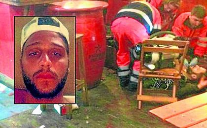 Imágenes del herido siendo atendido por los sanitarios. Imágenes del herido siendo atendido por los sanitarios.