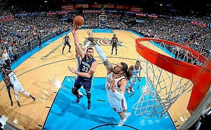Marc Gasol, en un lance del partido ante los Thunder. Marc Gasol, en un lance del partido ante los Thunder.