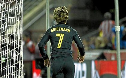 Griezmann celebrando un tanto con el Atlético. Griezmann celebrando un tanto con el Atlético.