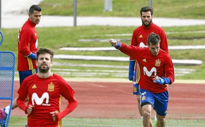 Entrenamiento de la selección española preparatoria frente a Israel. Entrenamiento de la selección española preparatoria frente a Israel.