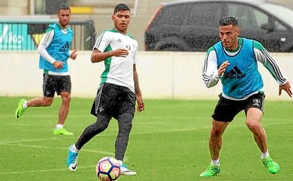 Imagen del entrenamiento de esta mañana. Imagen del entrenamiento de esta mañana.