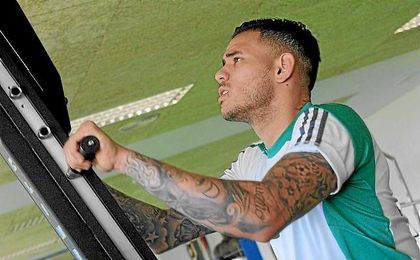 Sanabria, hoy en la ciudad deportiva verdiblanca. Sanabria, hoy en la ciudad deportiva verdiblanca.