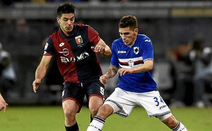 Torreira, ante el Genoa. Torreira, ante el Genoa.