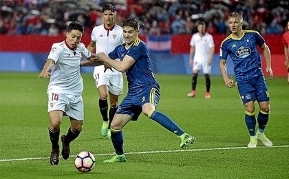 Nasri y Fontàs, en el Sevilla-Celta de Liga. Nasri y Fontàs, en el Sevilla-Celta de Liga.