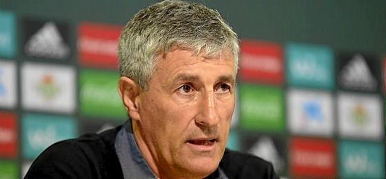 Quique Setién, durante su presentación como técnico del Betis. Quique Setién, durante su presentación como técnico del Betis.