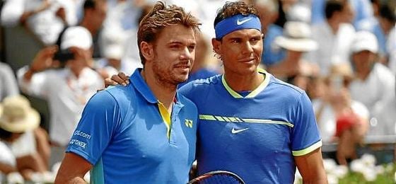 Wawrinka y Nadal, antes de comenzar la final. Wawrinka y Nadal, antes de comenzar la final.
