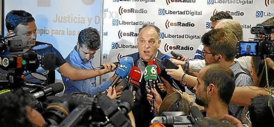 Tebas ha vuelto a defender la inocencia de Ronaldo. Tebas ha vuelto a defender la inocencia de Ronaldo.