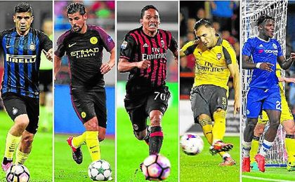 Banega, Nolito, Bacca, Lucas Pérez y Batshuayi buscan jugar este año para acudir a Rusia 2018. Banega, Nolito, Bacca, Lucas Pérez y Batshuayi buscan jugar este año para acudir a Rusia 2018.