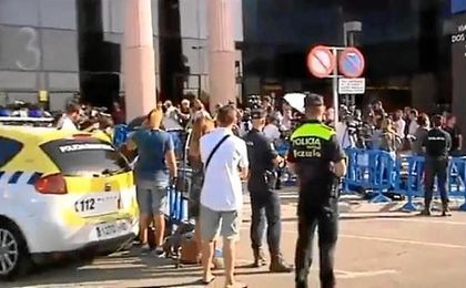 La puerta del juzgado, a la espera de la llegada de Cristiano Ronaldo. La puerta del juzgado, a la espera de la llegada de Cristiano Ronaldo.