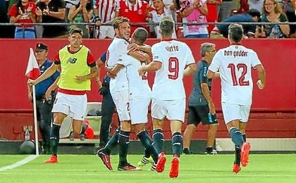 Imagen del encuentro inaugural de LaLiga 2016/17, también entre el Sevilla y Espanyol. Imagen del encuentro inaugural de LaLiga 2016/17, también entre el Sevilla y Espanyol.