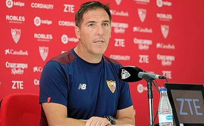 Eduardo Berizzo, en la comparecencia de prensa de hoy. Eduardo Berizzo, en la comparecencia de prensa de hoy.