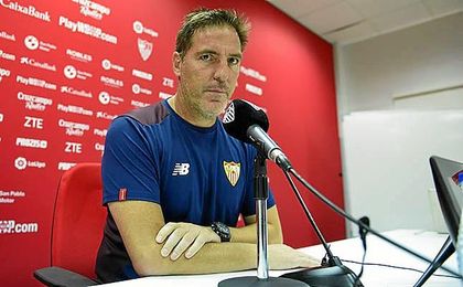 Eduardo Berizzo, en sala de prensa. Eduardo Berizzo, en sala de prensa.
