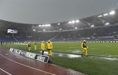 Aplazan el partido Lazio-Udinese de la Serie A por la fuerte lluvia Aplazan el partido Lazio-Udinese de la Serie A por la fuerte lluvia