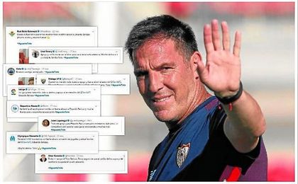 Algunas de las centenares muestras de apoyo a Berizzo en Twitter. Algunas de las centenares muestras de apoyo a Berizzo en Twitter.