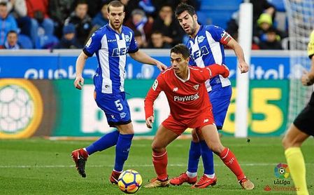 Ben Yedder, en un lance del partido ante el Alavés. Ben Yedder, en un lance del partido ante el Alavés.