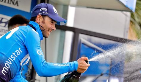 Alejandro Valverde se viste de amarillo tras ganar la etapa de Albuixech Alejandro Valverde se viste de amarillo tras ganar la etapa de Albuixech